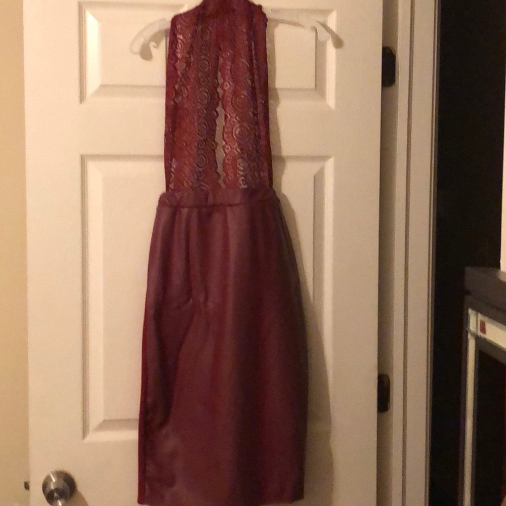 Burgundy sexy dress